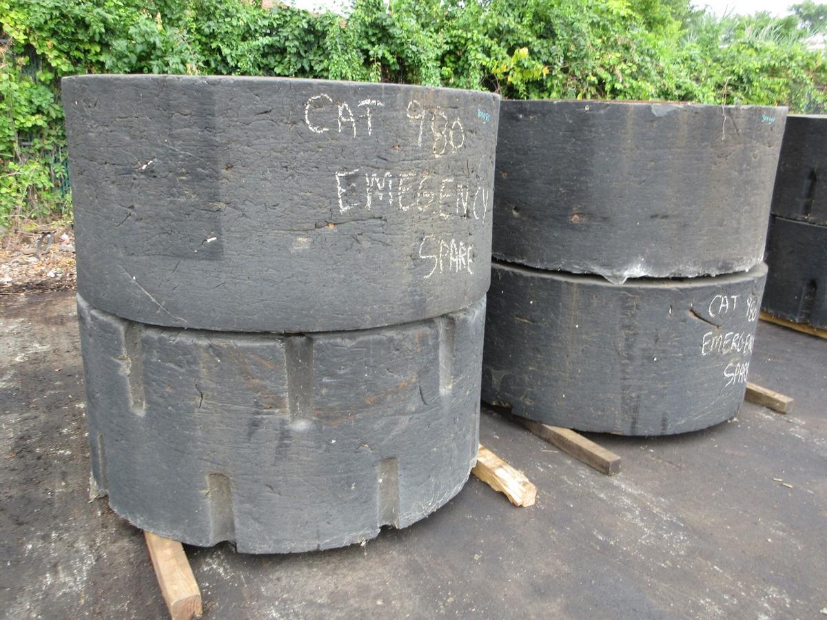 (4) SOLID WHEEL LOADER TIRES
