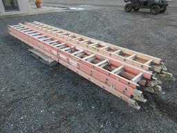 QUANTITY OF WERNER FIBERGLASS EXTENSION LADDERS