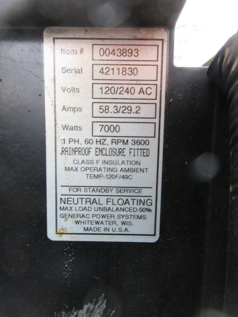 GENERAC 7KW GENERATOR