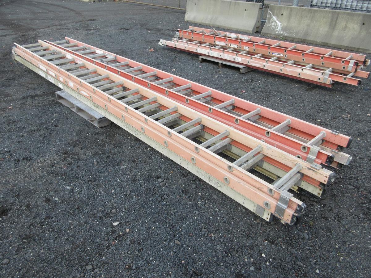 QUANTITY OF WERNER FIBERGLASS EXTENSION LADDERS