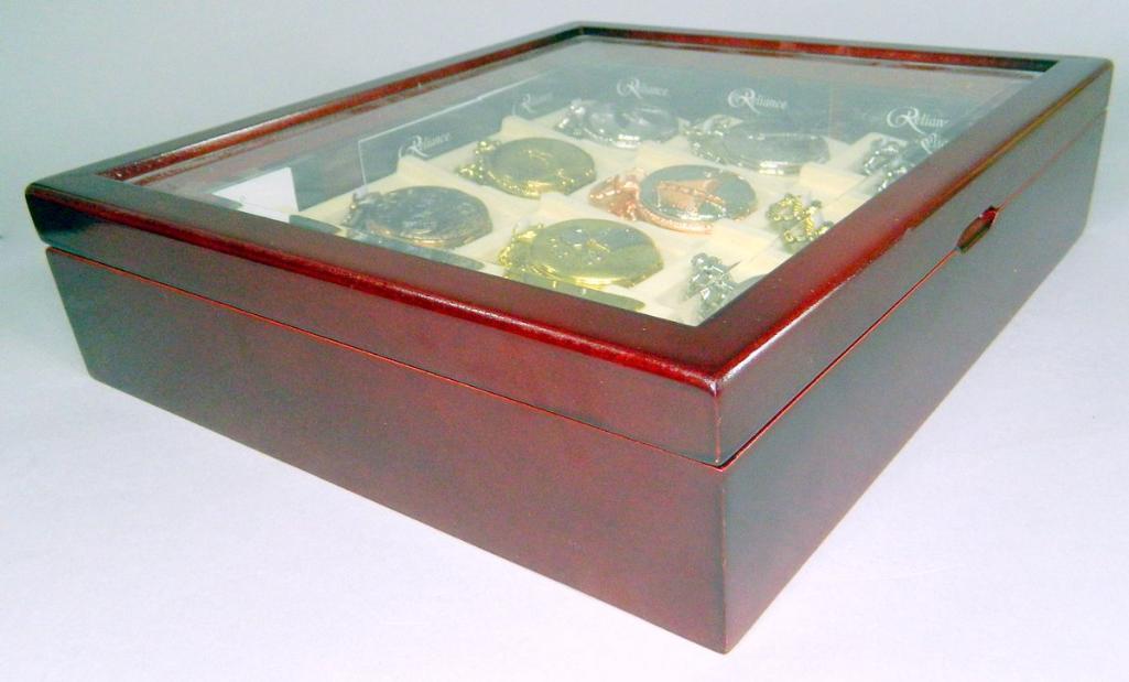 Collection of Twelve (12) Reliance by Croton Pocket Watches and Display Case