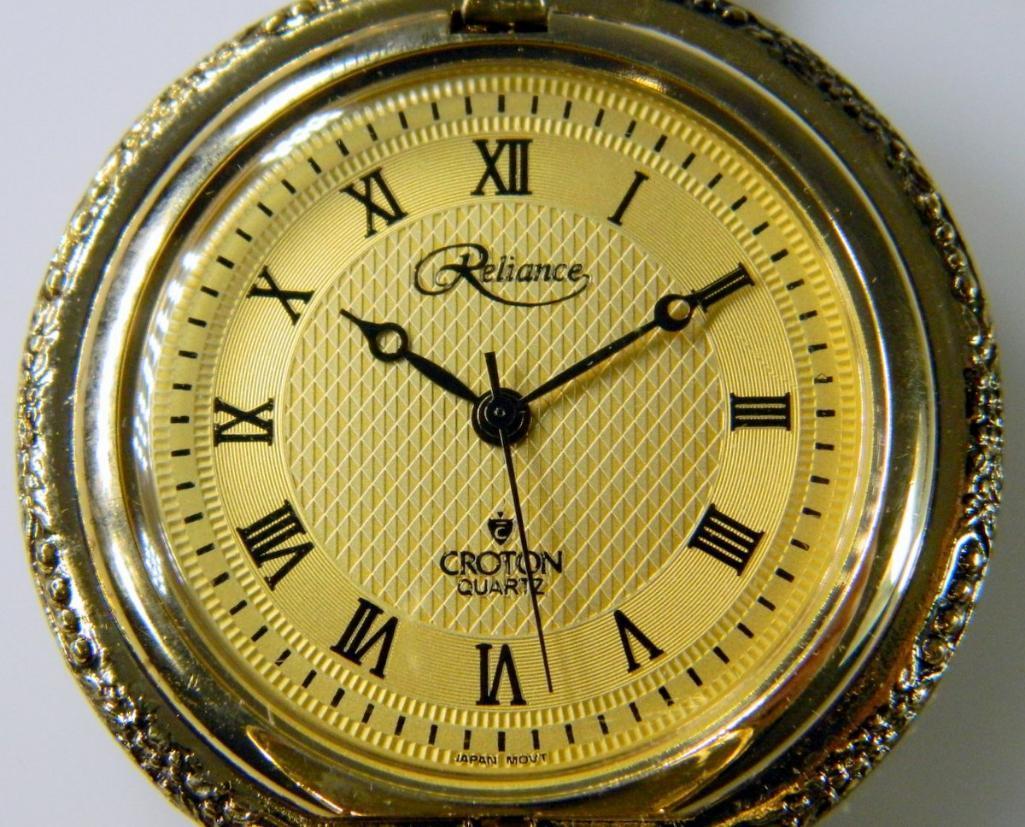 Collection of Twelve (12) Reliance by Croton Pocket Watches and Display Case