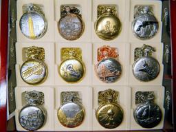Collection of Twelve (12) Reliance by Croton Pocket Watches and Display Case