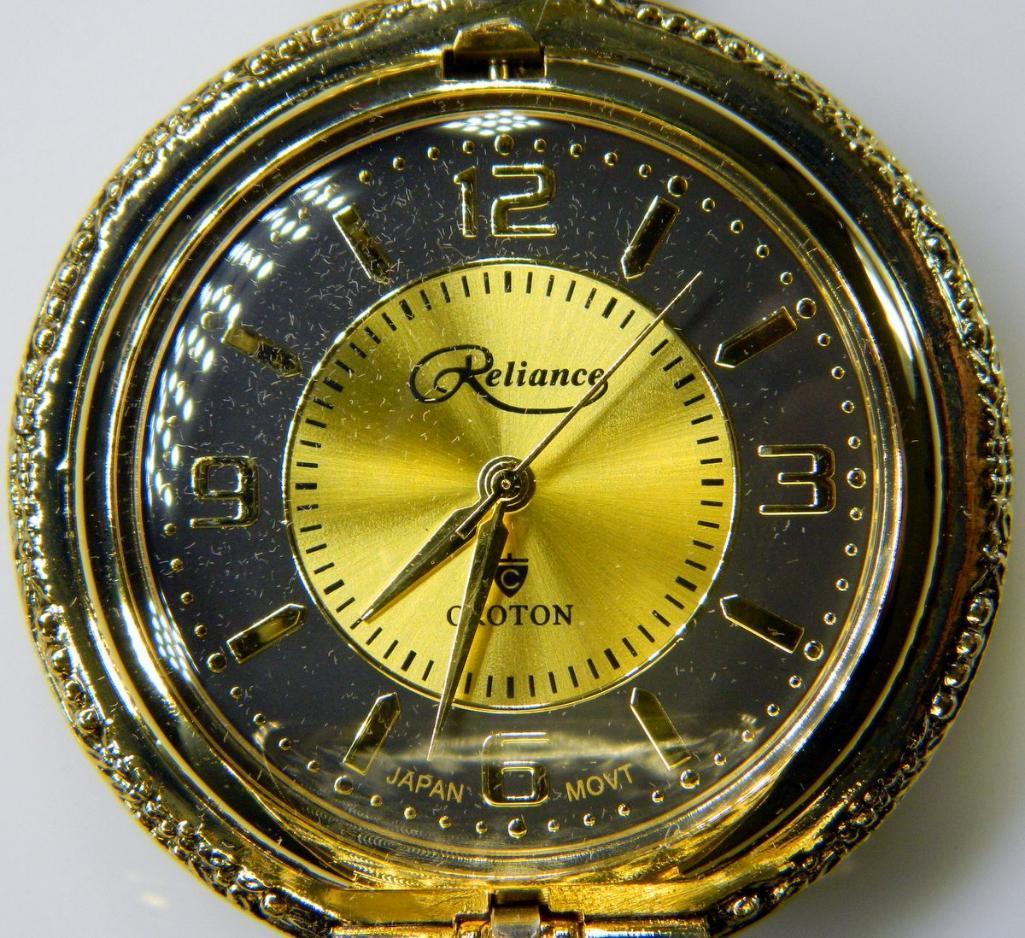 Collection of Twelve (12) Reliance by Croton Pocket Watches and Display Case