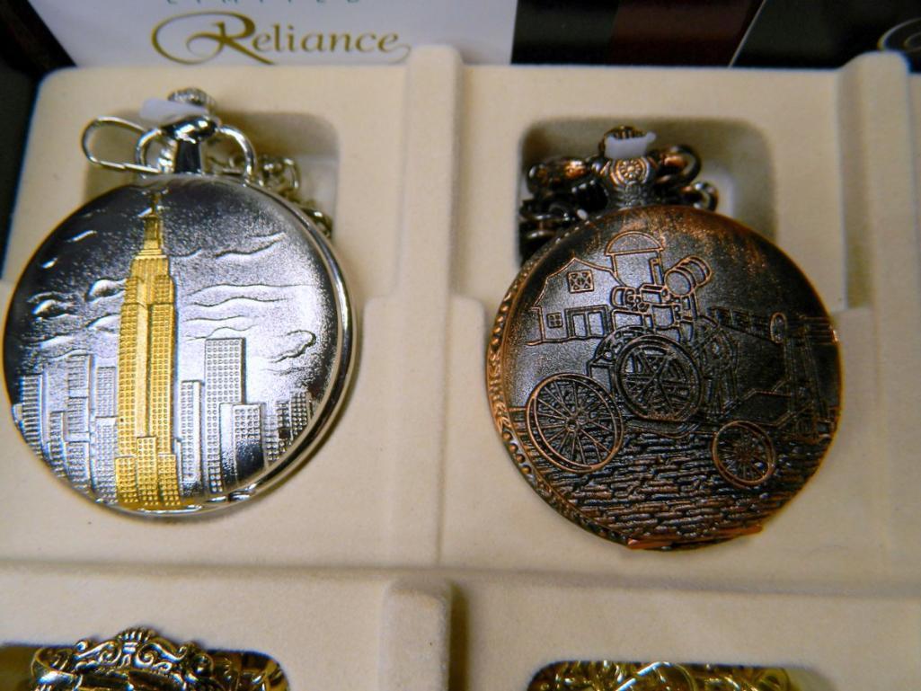 Collection of Twelve (12) Reliance by Croton Pocket Watches and Display Case
