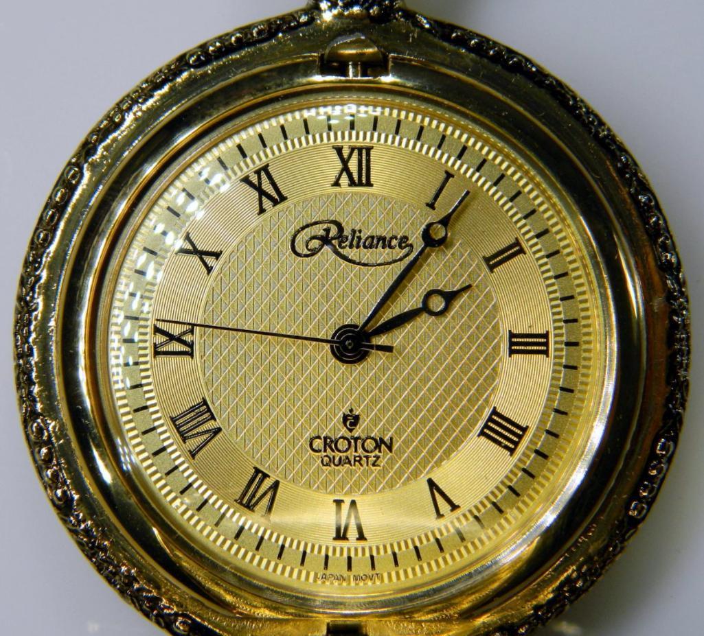 Collection of Twelve (12) Reliance by Croton Pocket Watches and Display Case