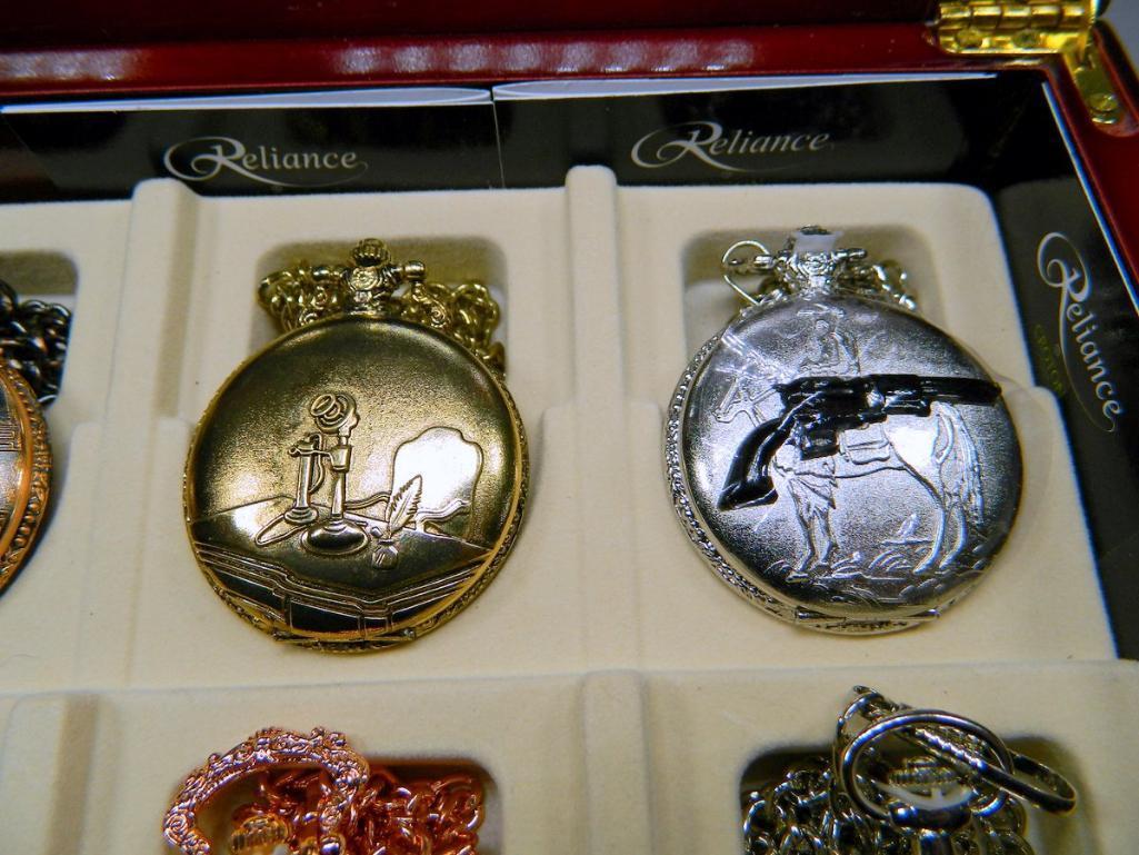 Collection of Twelve (12) Reliance by Croton Pocket Watches and Display Case