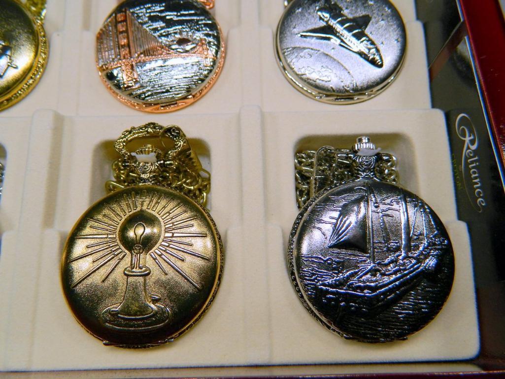Collection of Twelve (12) Reliance by Croton Pocket Watches and Display Case