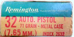 Remington 32 Auto 71 Grain Metal Case Ammo