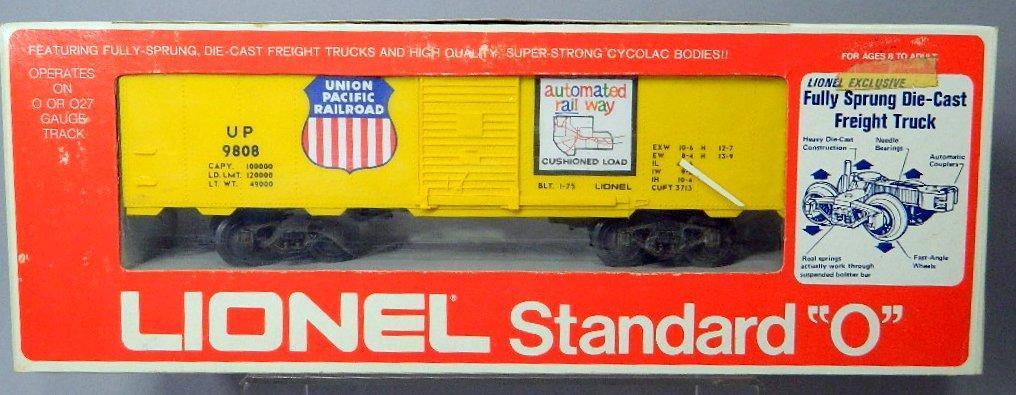 Lionel Standard 'O' UP Box Car, NYC Gondola, and Johnson Wax Box Car