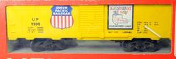 Lionel Standard 'O' UP Box Car, NYC Gondola, and Johnson Wax Box Car