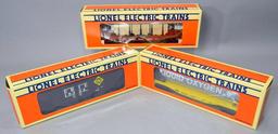 Lionel 'Katy'...Liquidfied Oxygen Car, Erie Four-Bay Hopper with Coal Load, and SP Flatcar with Load