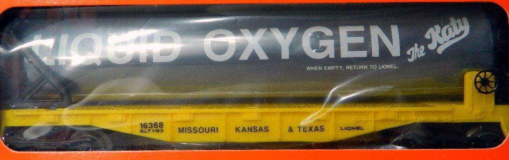 Lionel 'Katy'...Liquidfied Oxygen Car, Erie Four-Bay Hopper with Coal Load, and SP Flatcar with Load