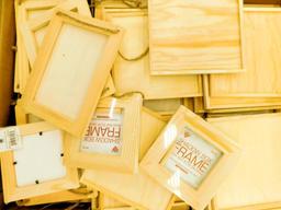 Assorted Unfinished Wooden Picture Frames and Boxes