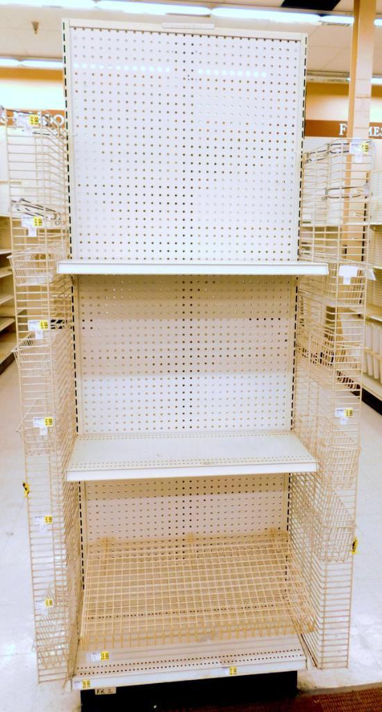 Gondola Shelving: Aisle Unit, 22'6" Long, 7 Bases, 23 Shelves