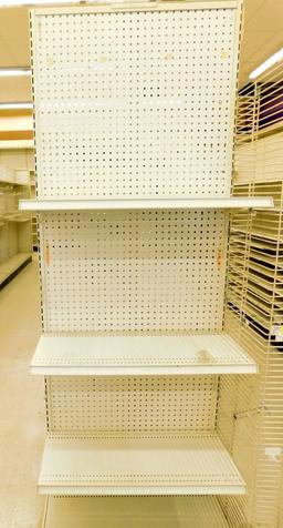 Gondola Shelving: 24' Long, 10 Bases, 1 Wire Display, 37 Shelves