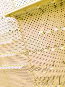 Gondola Shelving: 24' Long, 10 Bases, 1 Wire Display, 37 Shelves