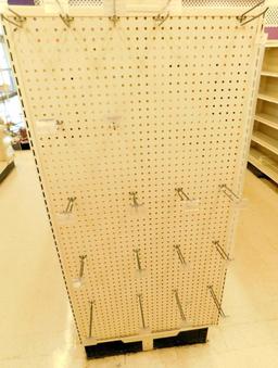 Gondola Shelving: Aisle Unit, 11'4" Long, 5 Bases, 1 Wire Display, 22 Shelves