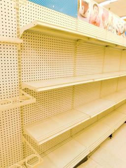 Gondola Shelving: Aisle Unit, 23'8" Long, 10 Bases, 39 Wire Displays, 51 Shelves