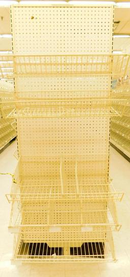 Gondola Shelving: Aisle Unit, 23'8" Long, 10 Bases, 104 Wire Displays, 32 Shelves