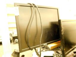 Three Dell Flat Screen Monitors Two Used and Two NIB Keyboards