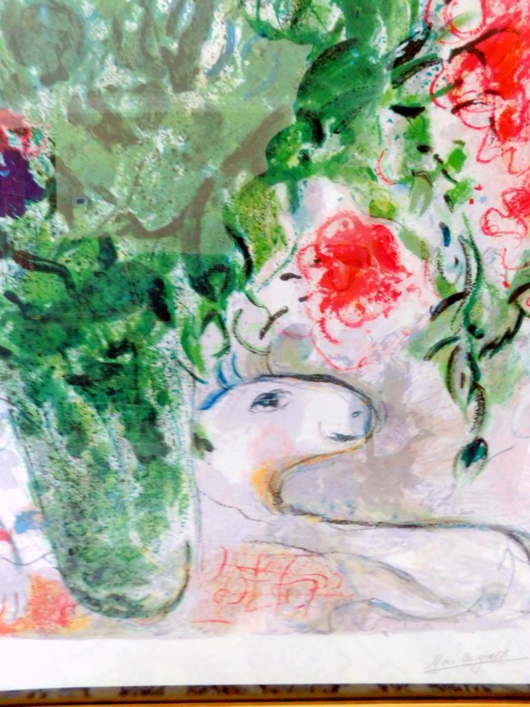 Marc Chagall Signed and Numbered Lithograph, "Les Lupins Bleu"