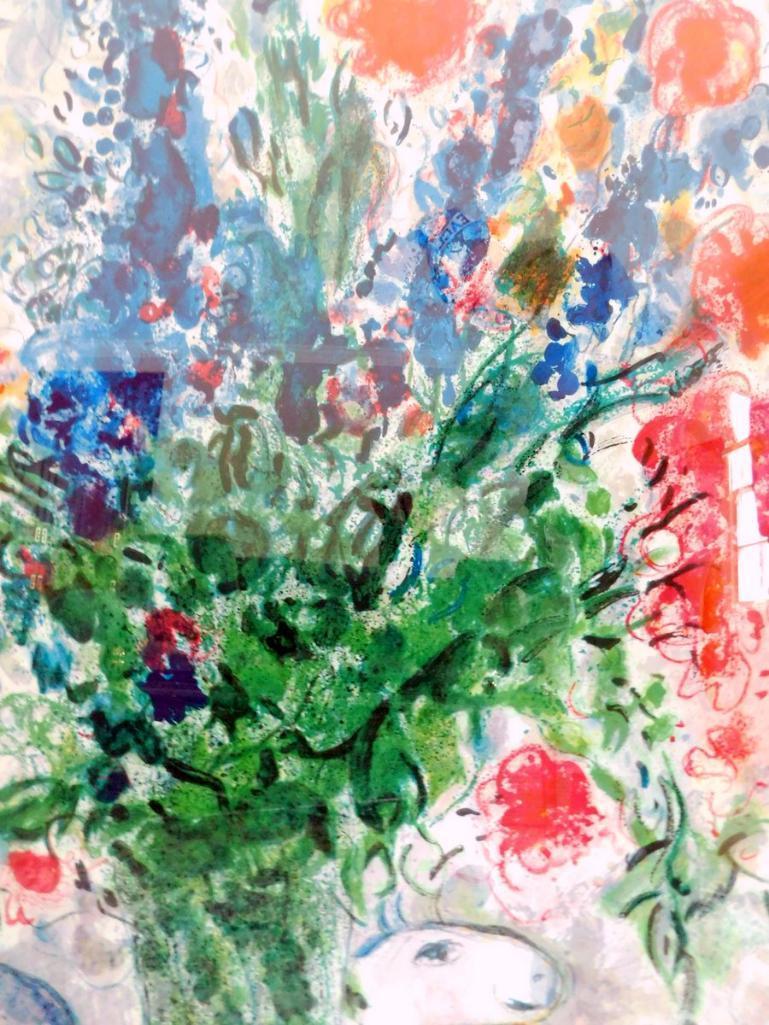 Marc Chagall Signed and Numbered Lithograph, "Les Lupins Bleu"