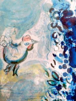 Marc Chagall Signed and Numbered Lithograph, "Les Lupins Bleu"