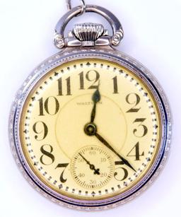 American Waltham Watch Co. Pocket Watch w/ 14K Gold Chain, Model 1883