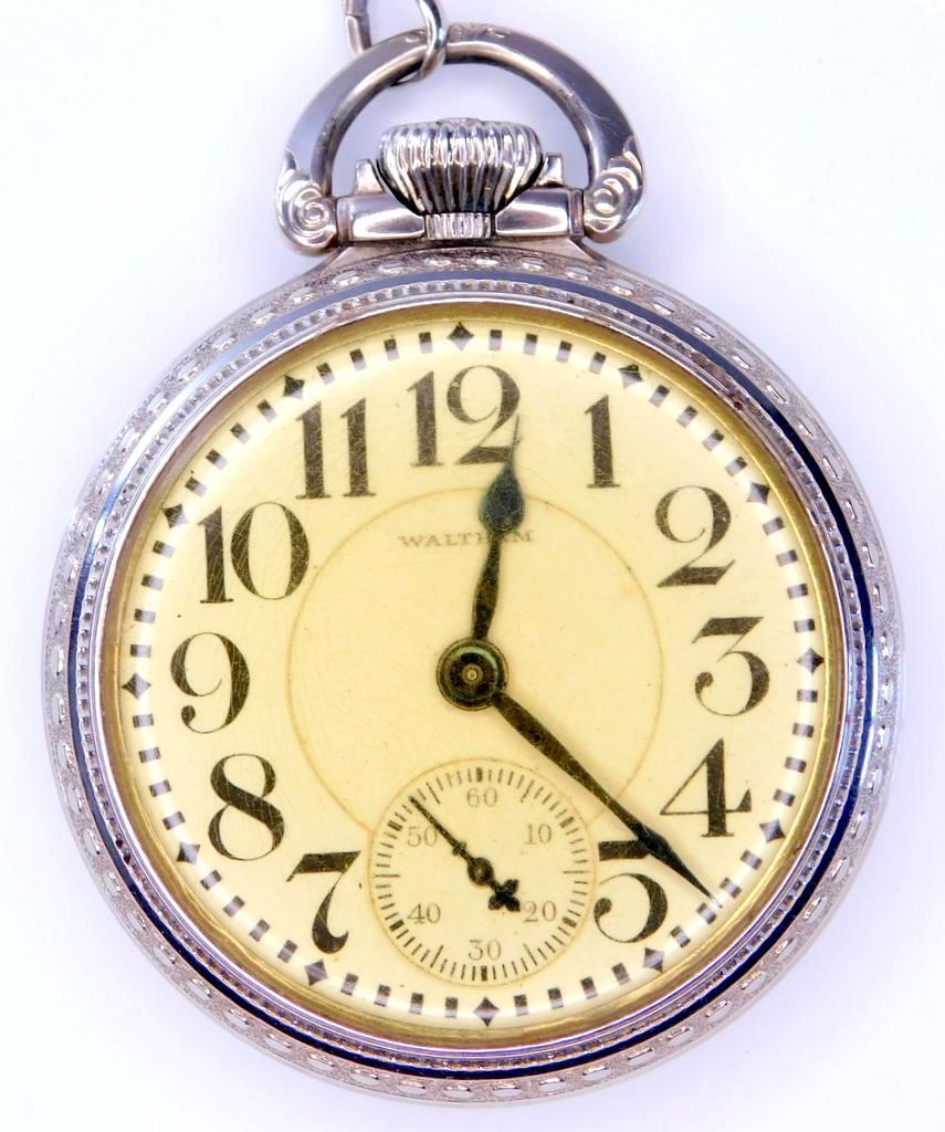 American Waltham Watch Co. Pocket Watch w/ 14K Gold Chain, Model 1883