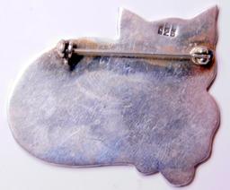 Grouping of Sterling Silver Cat Pendants, (3)