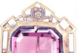 Large Pink Stone Ladies Brooch