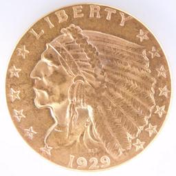 1929 Indian Head Gold $2.50 Quarter Eagle Coin