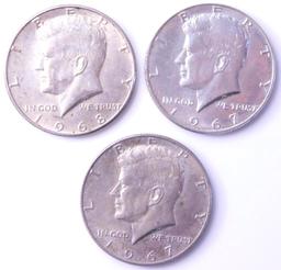 U.S. Kennedy Half Dollars, (3)