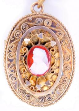 W.S. & Blackinton Cameo Locket Pendant