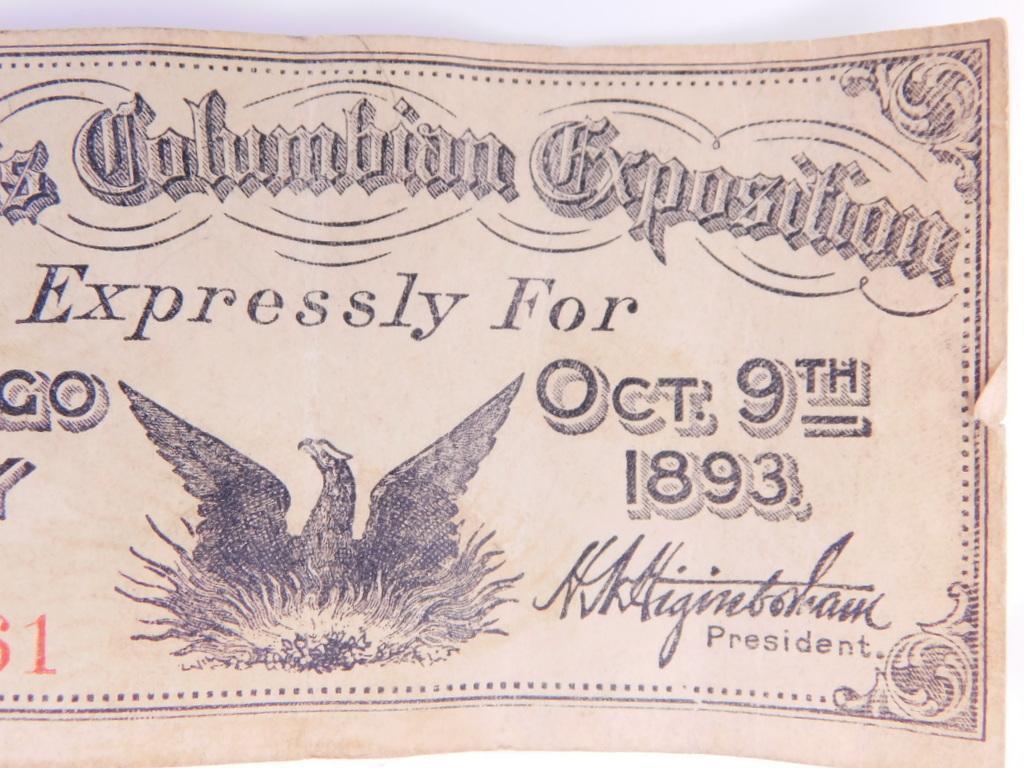 1893 World's Columbian Exposition Ticket