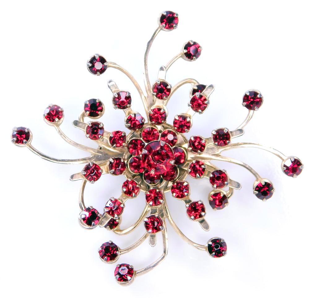 Grouping of Ladies Tourmaline Costume Jewelry Brooches, 2