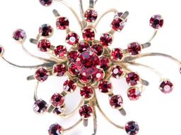 Grouping of Ladies Tourmaline Costume Jewelry Brooches, 2