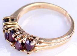 Ladies 10K Yellow Gold and Garnet Ring