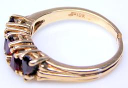 Ladies 10K Yellow Gold and Garnet Ring