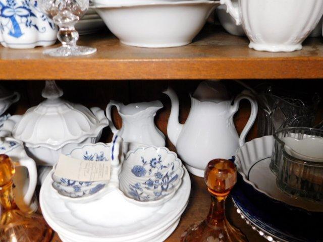 Grouping of Blue Danube China Dinnerware and Glassware Pieces