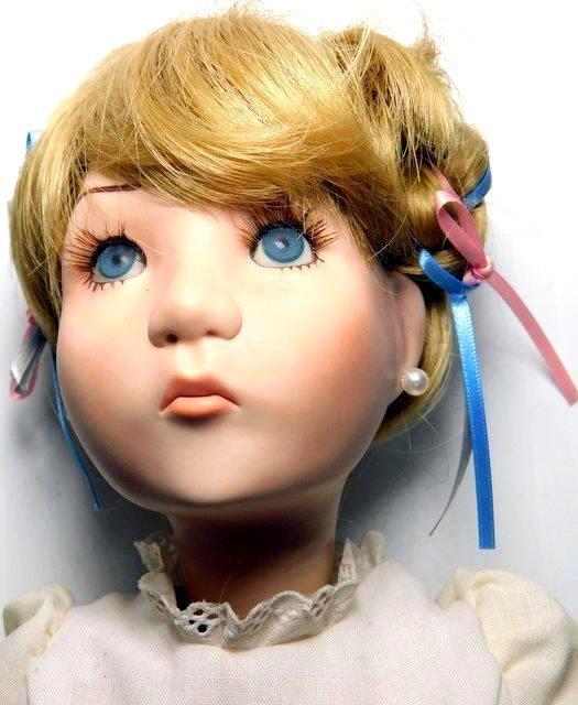 Porcelain Doll Signed by Dollmaker William Arthur Wiley, Marked 5/99