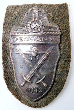 German WWII Army DEMJANSK 1942 Sleeve Shield