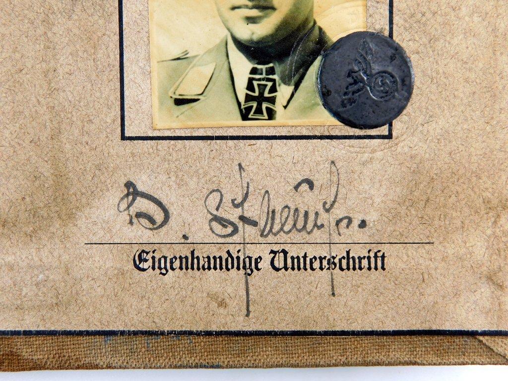 German WWII Luftwaffe Knights Cross Winner Identification Booklet