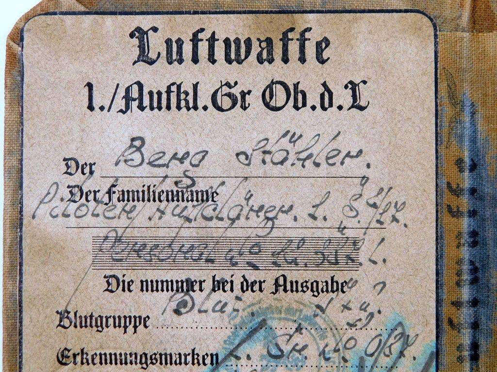 German WWII Luftwaffe Knights Cross Winner Identification Booklet