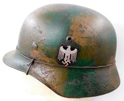 German WWII Army M-35 Camouflage Single Decal Combat Helmet