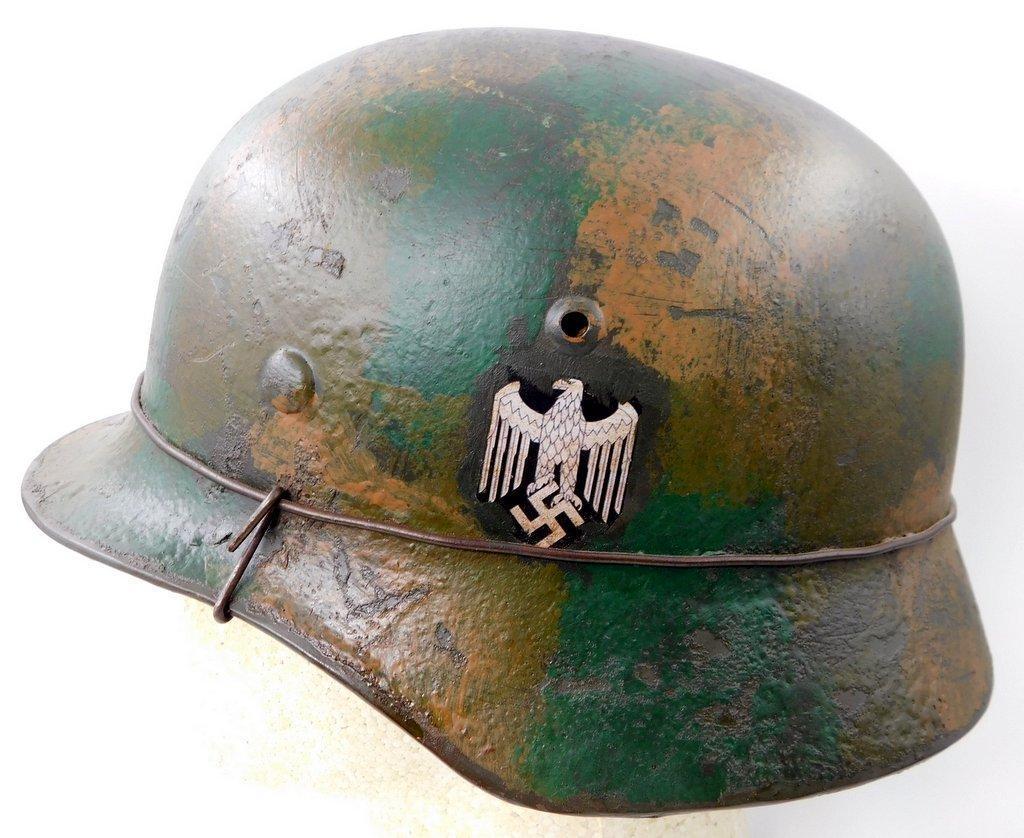 German WWII Army M-35 Camouflage Single Decal Combat Helmet