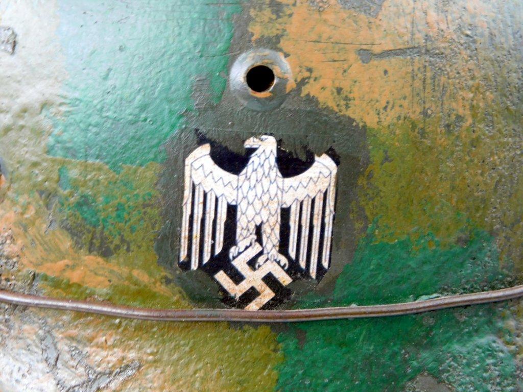 German WWII Army M-35 Camouflage Single Decal Combat Helmet