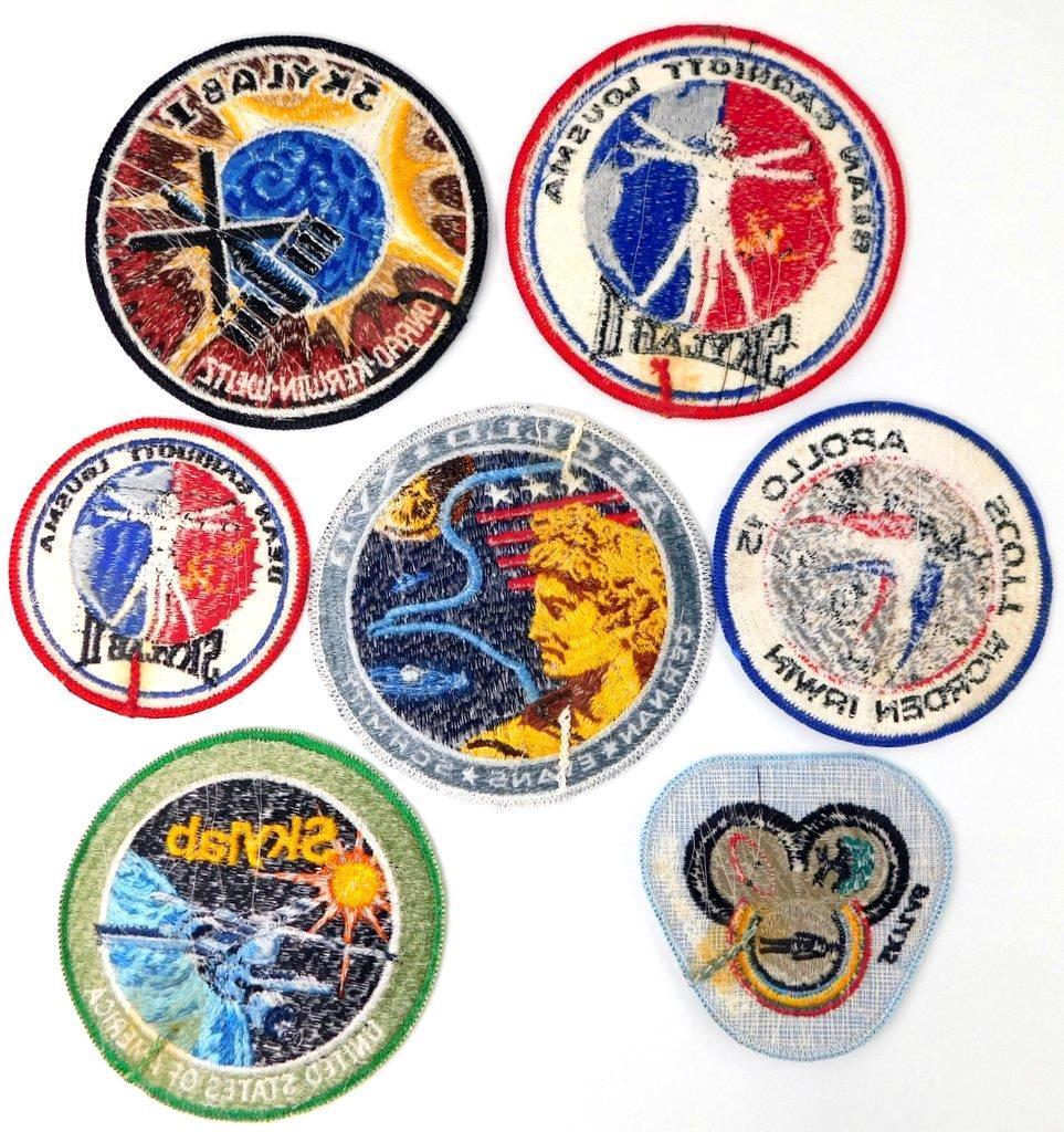 NASA Apollo/Skylab Astronaut Space Moon Patches, Seven (7)