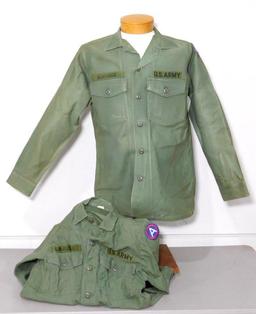 US Army Field Shirts w/ 3rd Army Patch and Name Tag, Two (2)
